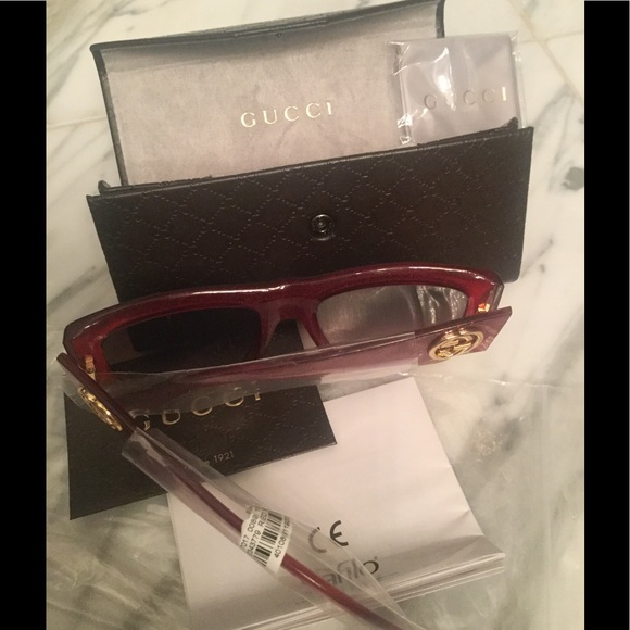 GUCCI RED/GOLD GLITTER SUNGLASSES, LIKE JEWELRY - Picture 8 of 8
